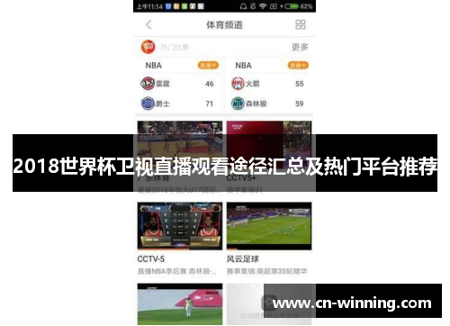 2018世界杯卫视直播观看途径汇总及热门平台推荐